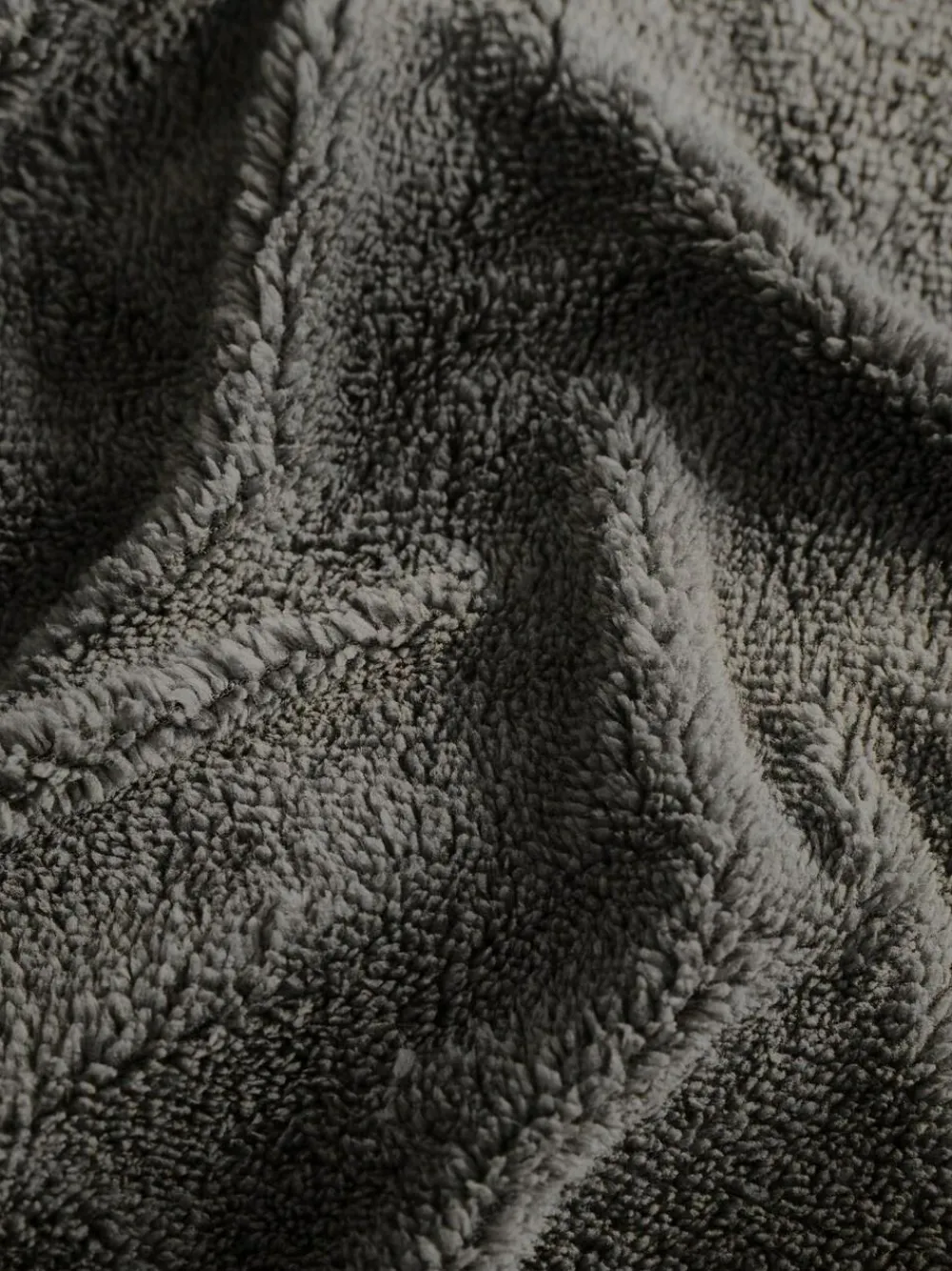 Online Next Charcoal Grey Teddy Fleece Duvet Cover and Pillowcase Set