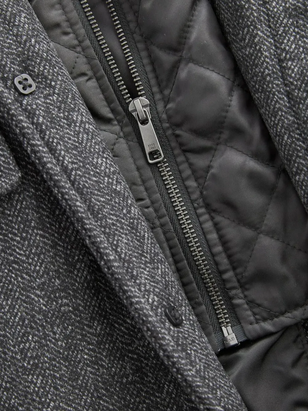 Next Wool Blend Mock Gilet Herringbone Padded Coat^ Coats & Jackets|Coats & Jackets