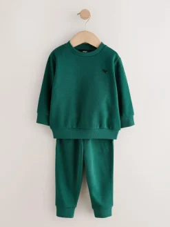 Clearance Next Sweatshirt and Joggers Set 2 Pack (3mths-7yrs) Charcoal Grey/Green