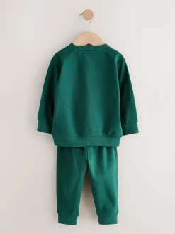 Clearance Next Sweatshirt and Joggers Set 2 Pack (3mths-7yrs) Charcoal Grey/Green