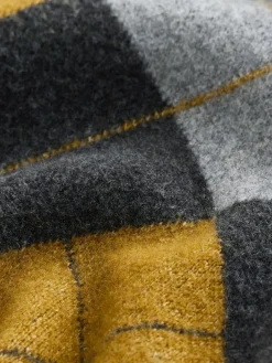Next Charcoal Grey/Ochre Yellow Relaxed Fit Argyle Knitted V-Neck Tank with Wool^ Knitwear|Knitwear