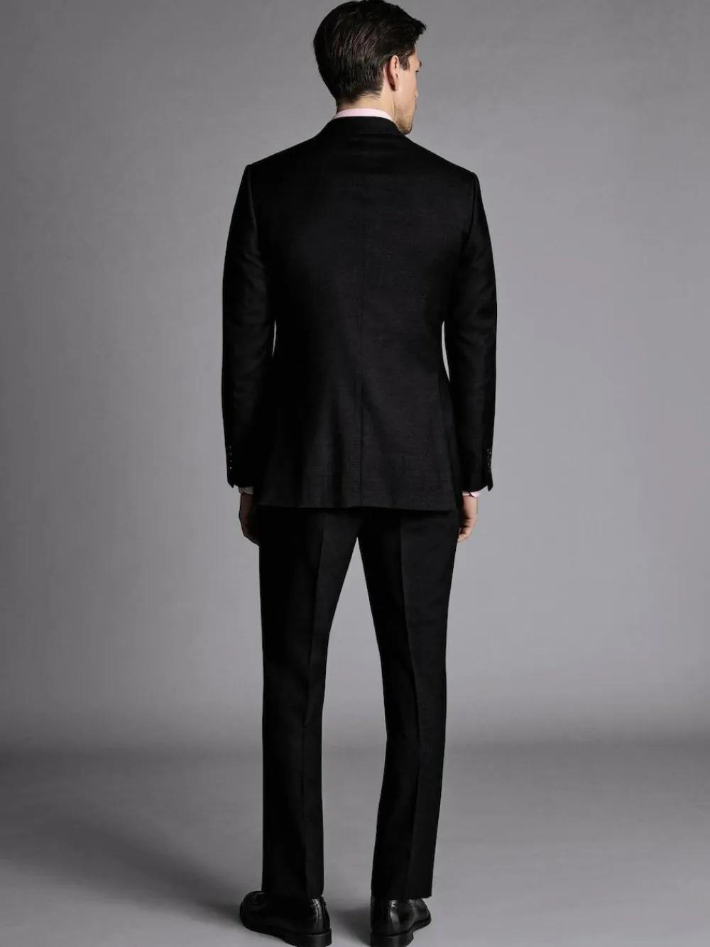 Charles Tyrwhitt Black Slim Fit Twill Stretch Suit: Jacket