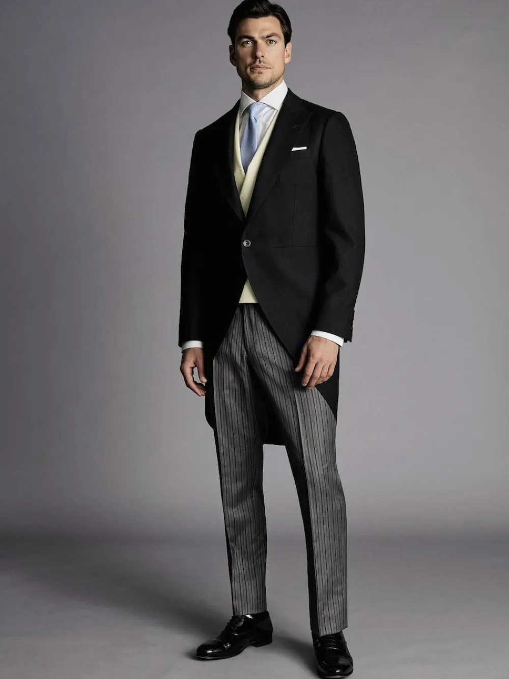 Charles Tyrwhitt Black Slim Fit Herringbone Morning Suit: Tailcoat^ Black Suits