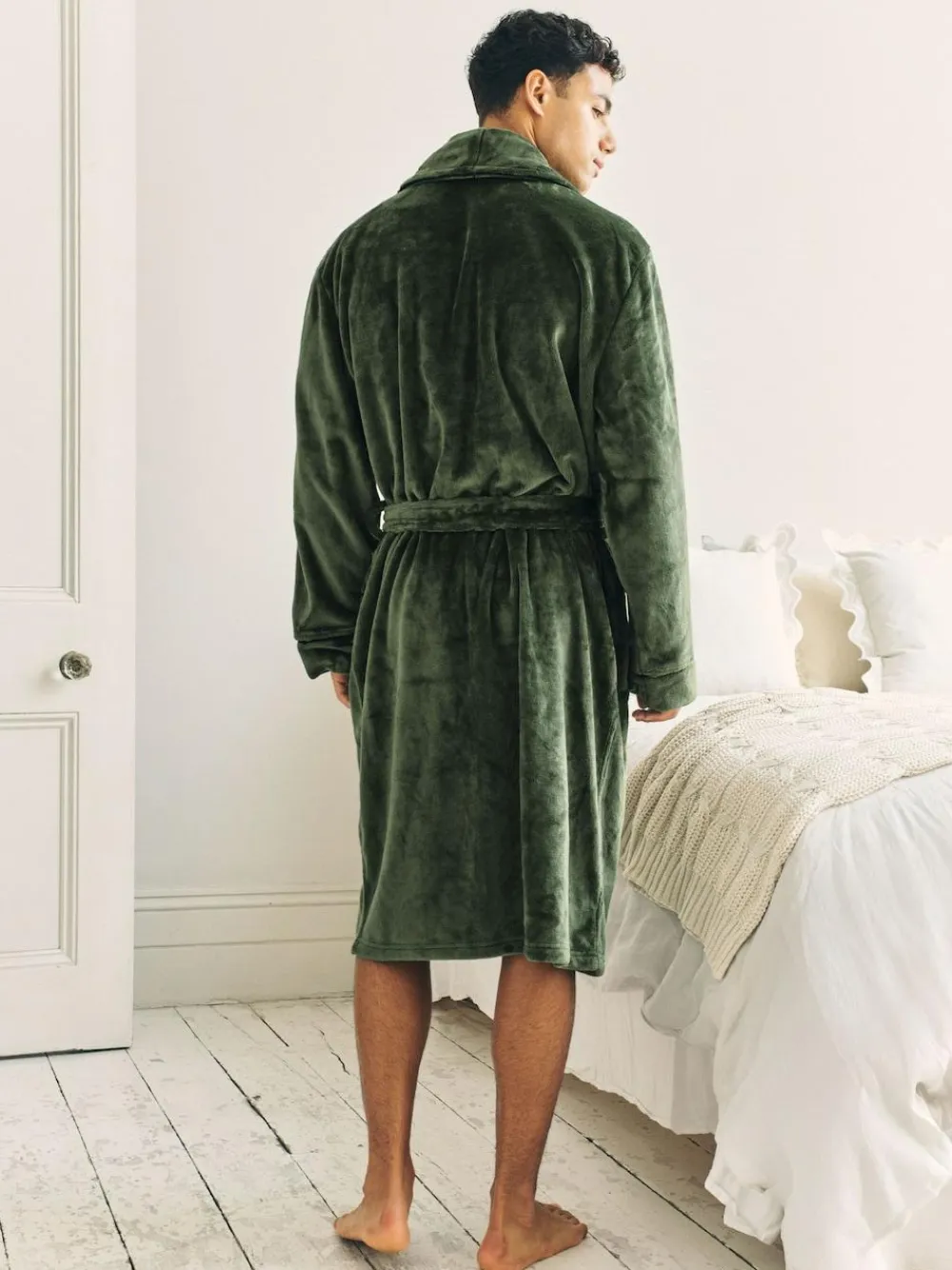 Chelsea Peers Green Fleece Dressing Gown^ Bathrobe