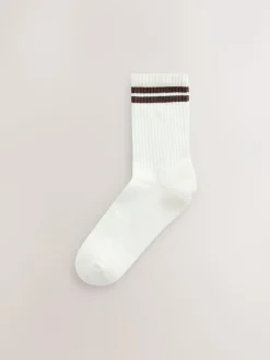 Outlet Next Chocolate Brown Cushion Sole Ribbed Sport Ankle Socks With Arch Support 3 Pack