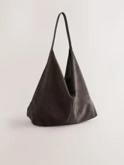 Clearance Next Chocolate Brown Faux Suede Slouchy Shoulder Bag