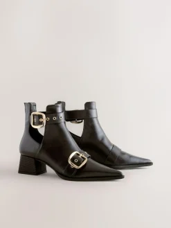 Sale Next Forever Comfort® Cut Out Buckle Detail Ankle Boots Chocolate Brown