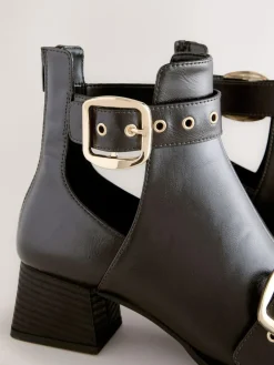 Sale Next Forever Comfort® Cut Out Buckle Detail Ankle Boots Chocolate Brown