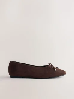 Discount Next Forever Comfort® Suede High Cut Ballet Flats Chocolate Brown