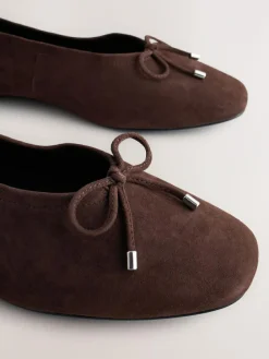 Discount Next Forever Comfort® Suede High Cut Ballet Flats Chocolate Brown