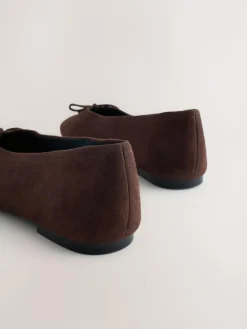 Discount Next Forever Comfort® Suede High Cut Ballet Flats Chocolate Brown