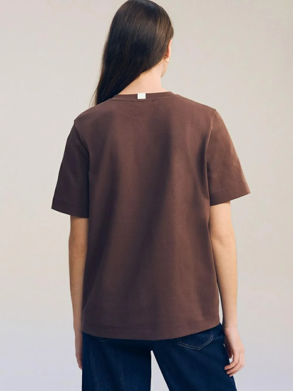 Next Chocolate Brown Heavyweight Short Sleeve Crew Neck T-Shirt^Women Nightwear|Tops & T-Shirts