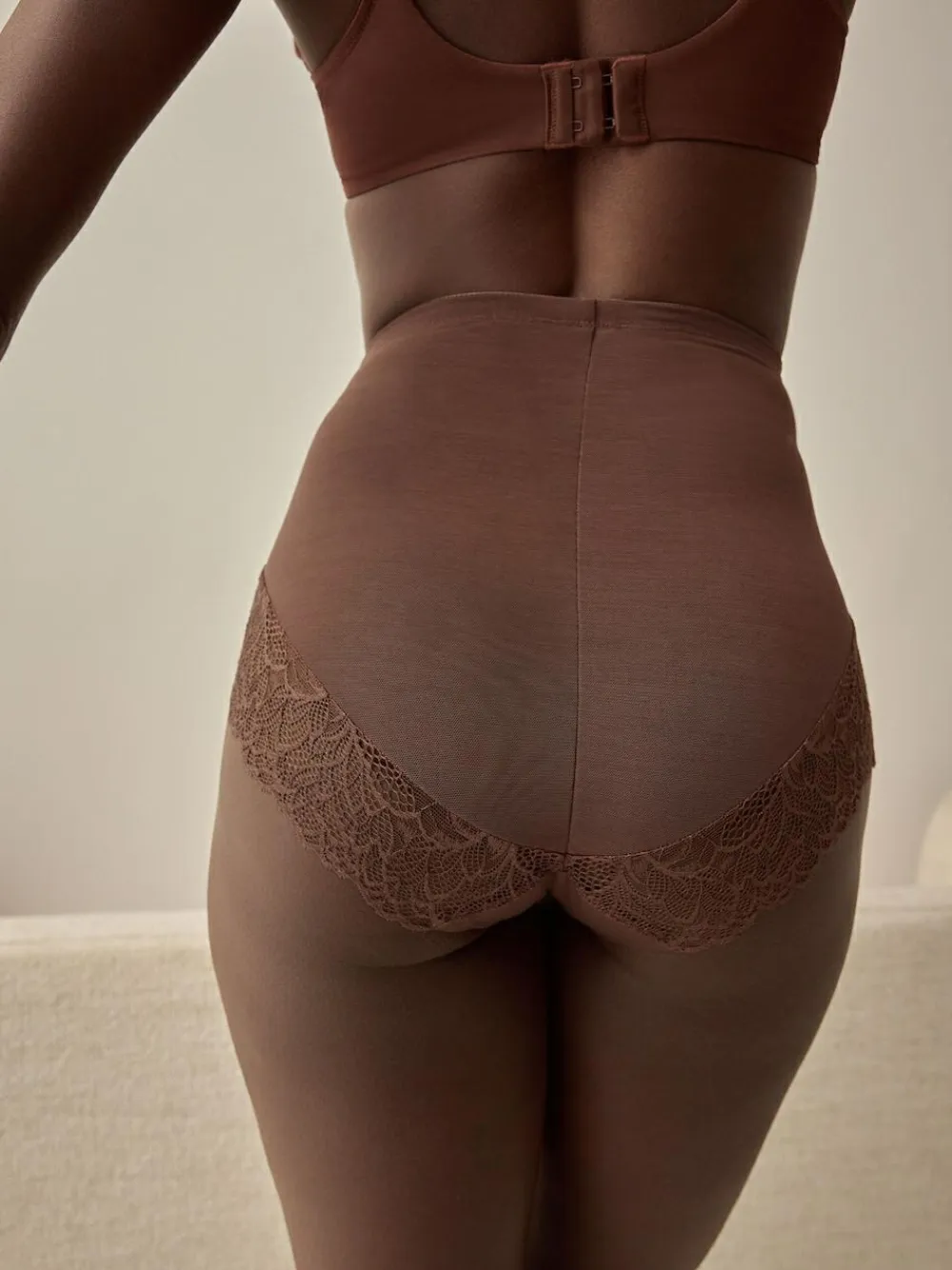 Next High Waist Brief Firm Tummy Control Shaping Briefs Chocolate Brown