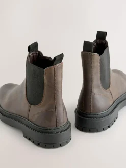 Discount Next Forever Comfort® Round Toe Chelsea Boots Chocolate Brown Oiled Leather