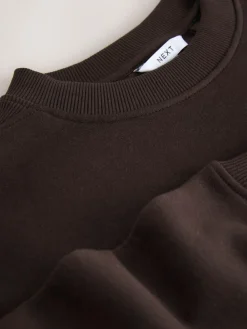 Next Chocolate Brown Relaxed Fit Essentials Longline Sweatshirt with Pockets^Women Nightwear|Hoodies & Sweatshirts