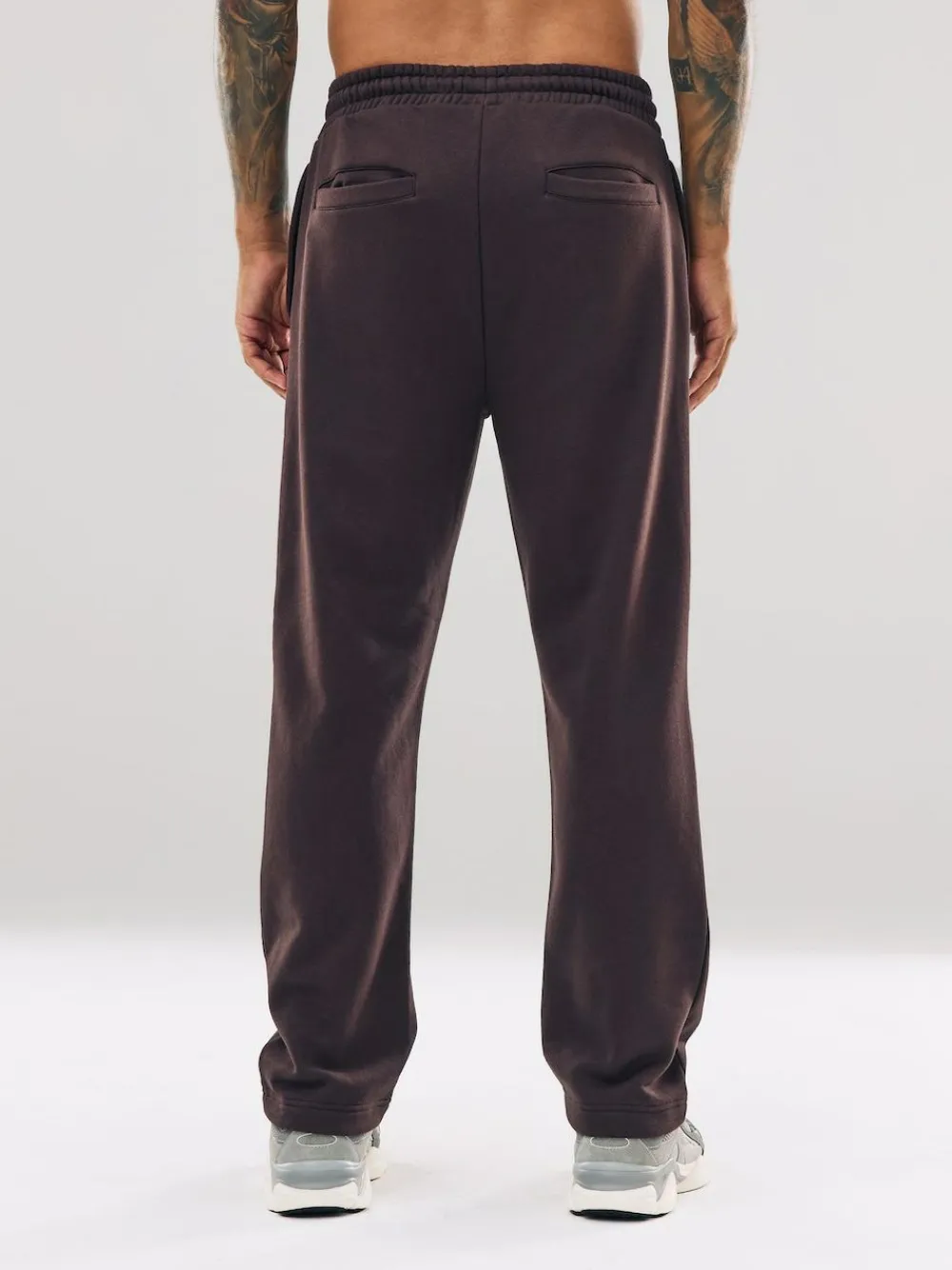 Outlet Next Chocolate Brown Straight Fit Relaxed Fit Brushback Heavyweight Joggers