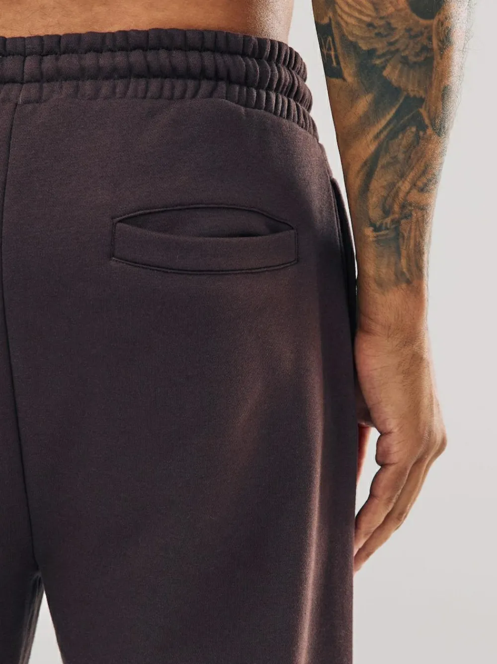 Outlet Next Chocolate Brown Straight Fit Relaxed Fit Brushback Heavyweight Joggers