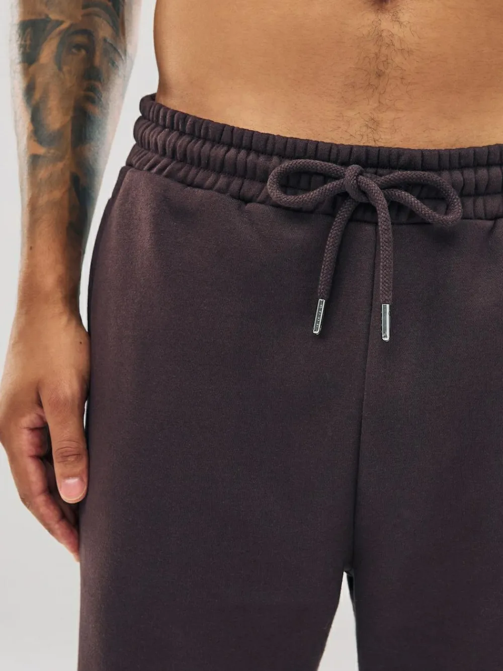 Outlet Next Chocolate Brown Straight Fit Relaxed Fit Brushback Heavyweight Joggers