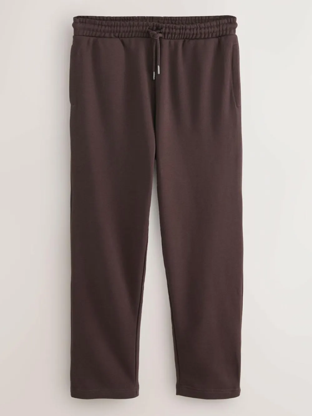 Outlet Next Chocolate Brown Straight Fit Relaxed Fit Brushback Heavyweight Joggers