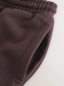 Outlet Next Chocolate Brown Straight Fit Relaxed Fit Brushback Heavyweight Joggers