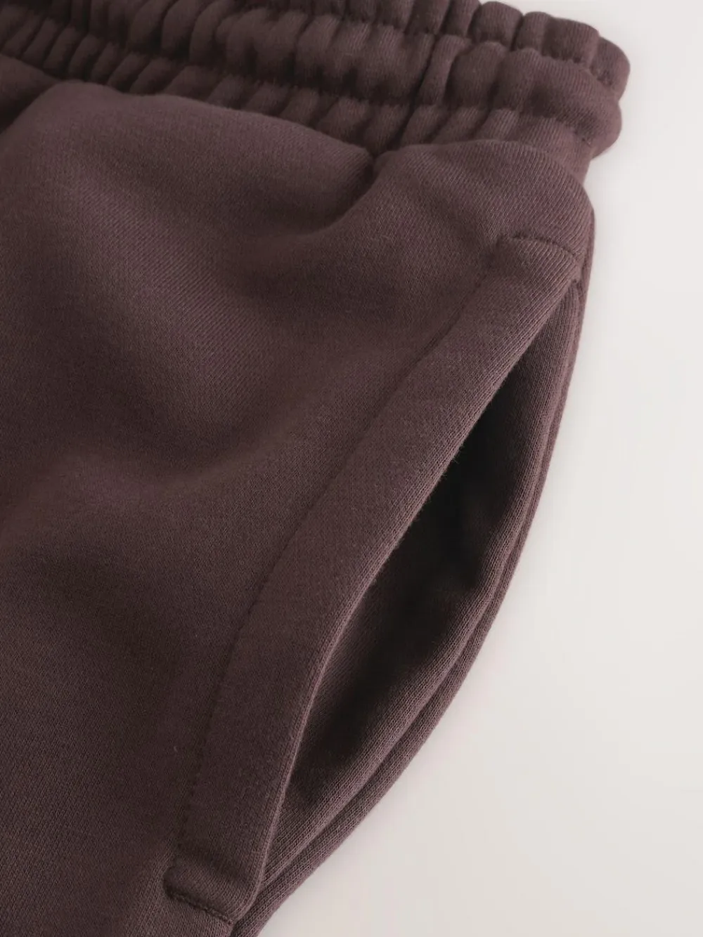 Outlet Next Chocolate Brown Straight Fit Relaxed Fit Brushback Heavyweight Joggers