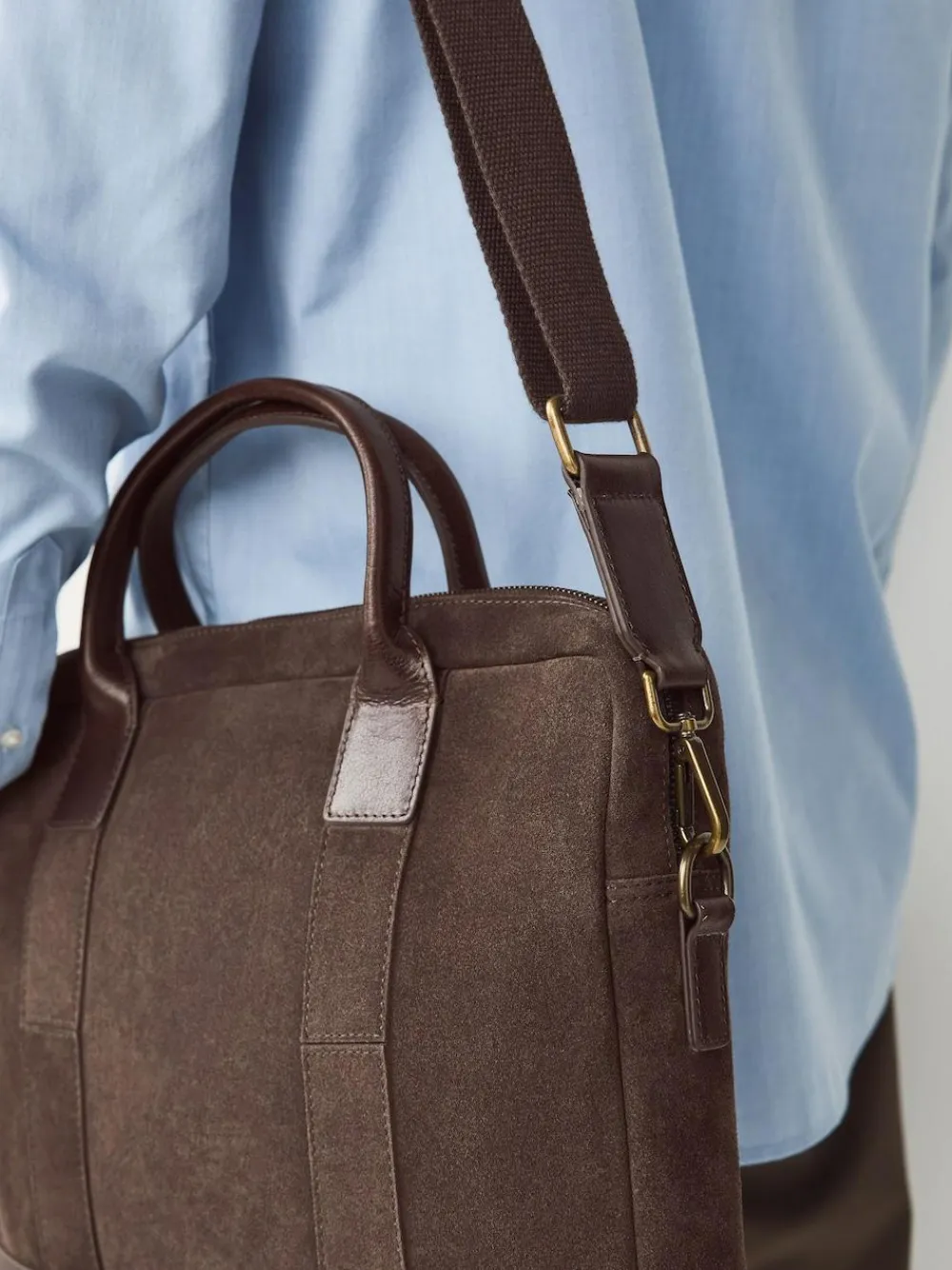 Next Chocolate Brown Suede Briefcase^ Bags