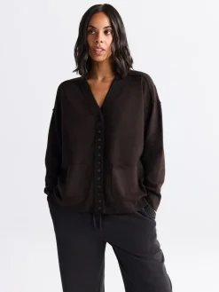 Next Chocolate Brown Supersoft V-Neck Cardigan With Pockets^Women Knitwear|Knitwear