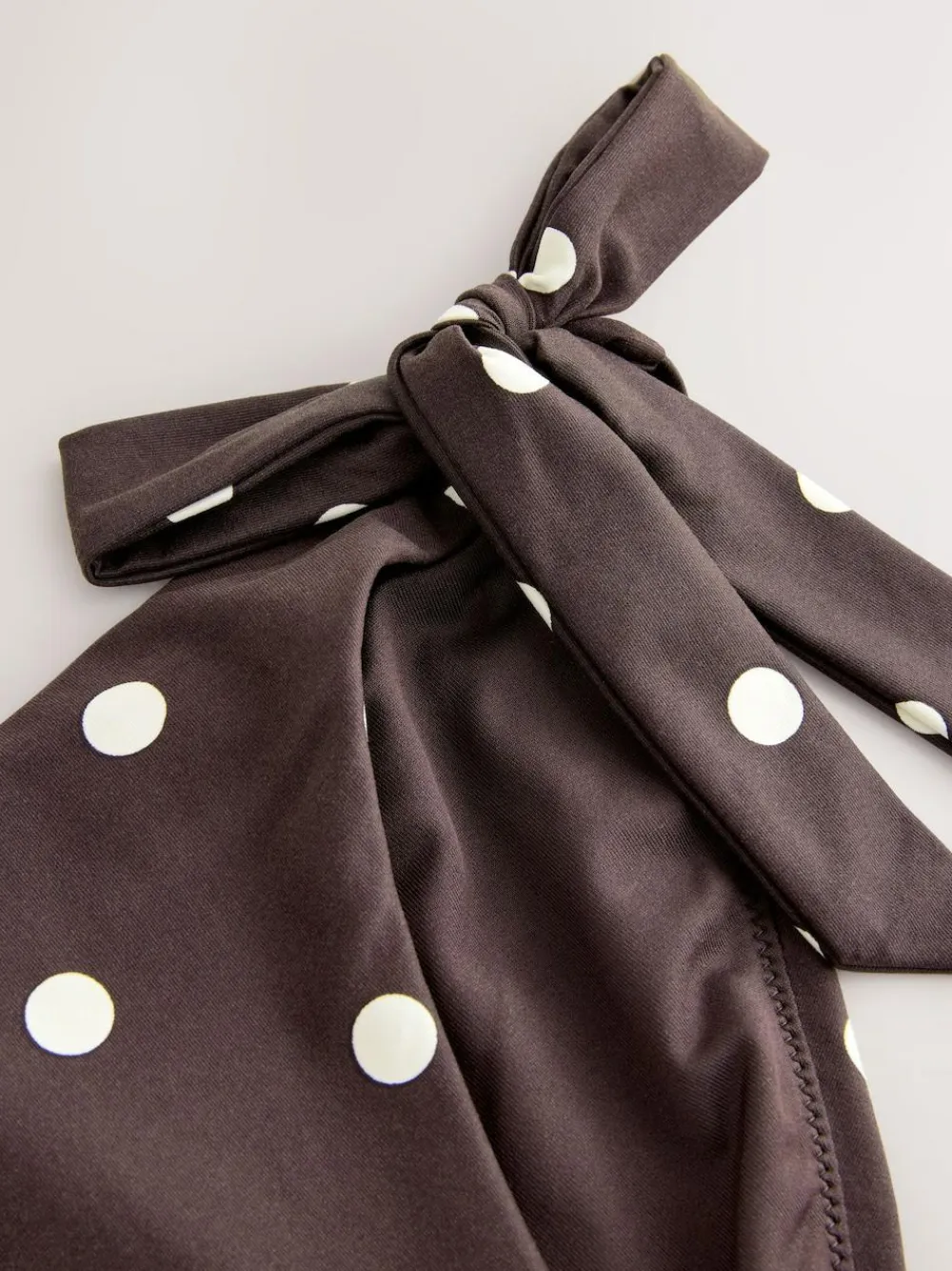 Next Chocolate Brown/Cream Spot Tie Side Bikini Bottoms^Women Swimwear