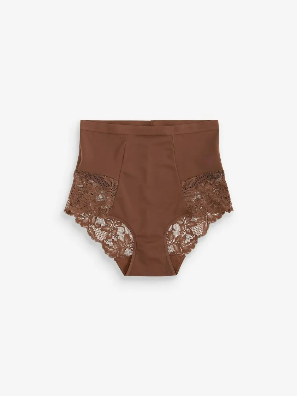 Sale Next Print Tummy Control Shaping Lace Back Brazilian Knickers 2 Pack Chocolate Nude