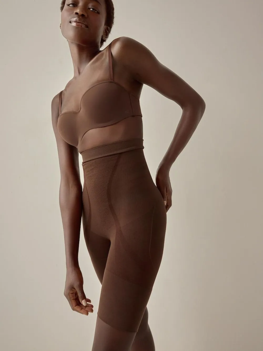Discount Next Thigh Smoother Short Seamless Firm Tummy Control Shaping Briefs Chocolate Nude