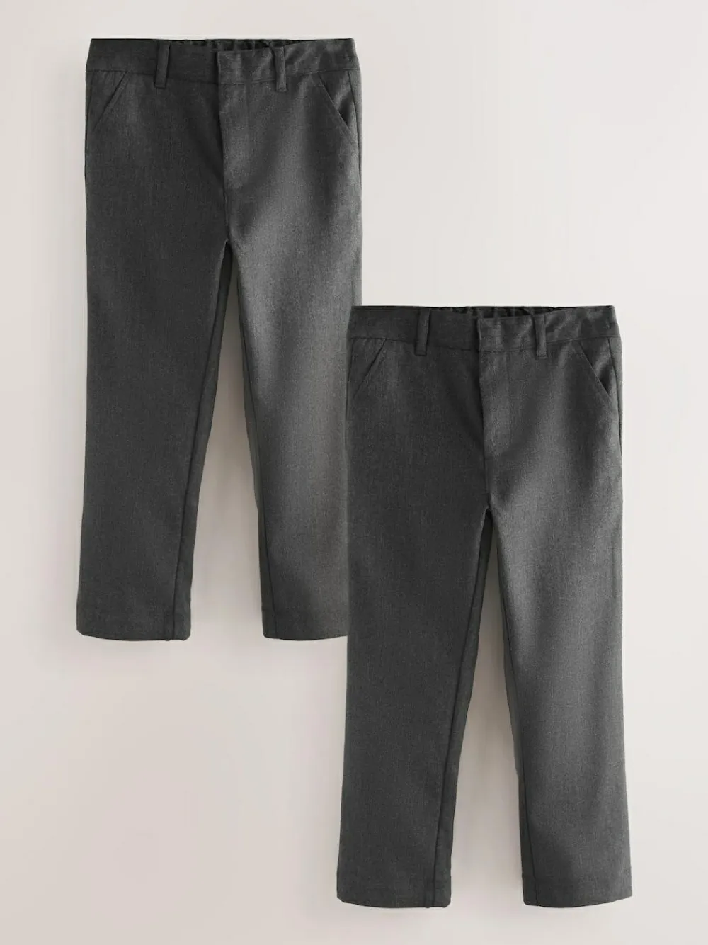 Clearance Clarks 2 Pack Regular Fit Fastening School Trousers Grey