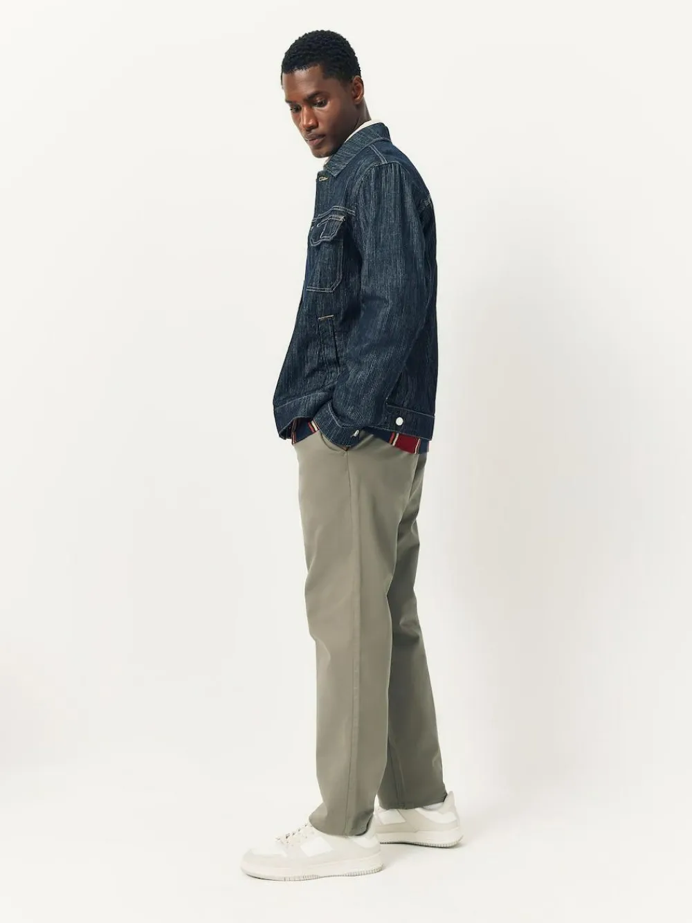 Hot Next Straight Fit Pleated Stretch Chinos Trousers With Elasticated Waist Clay