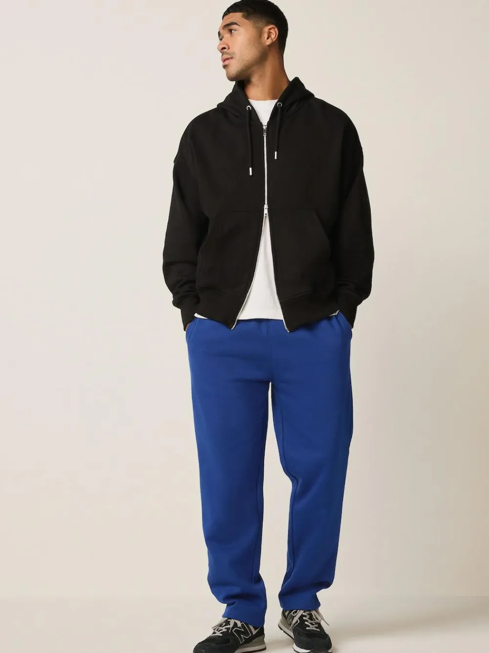 Sale Next Cobalt Blue Straight Fit Relaxed Fit Brushback Heavyweight Joggers