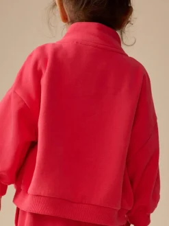 Outlet Next Coral PInk Quarter Zip Sweatshirt (3mths-7yrs)