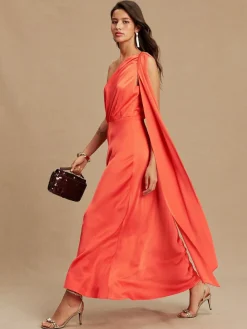 Next Textured Satin Scarf Neck Midi Dress^Women Occasionwear|Occasion Dresses