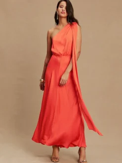 Next Textured Satin Scarf Neck Midi Dress^Women Occasionwear|Occasion Dresses