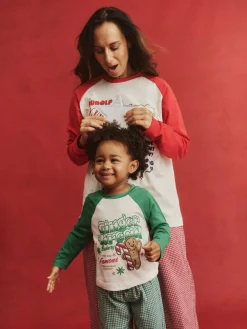 Online Cotton On Adult Matching Family Christmas Raglan Long Sleeve Pyjamas Set Green