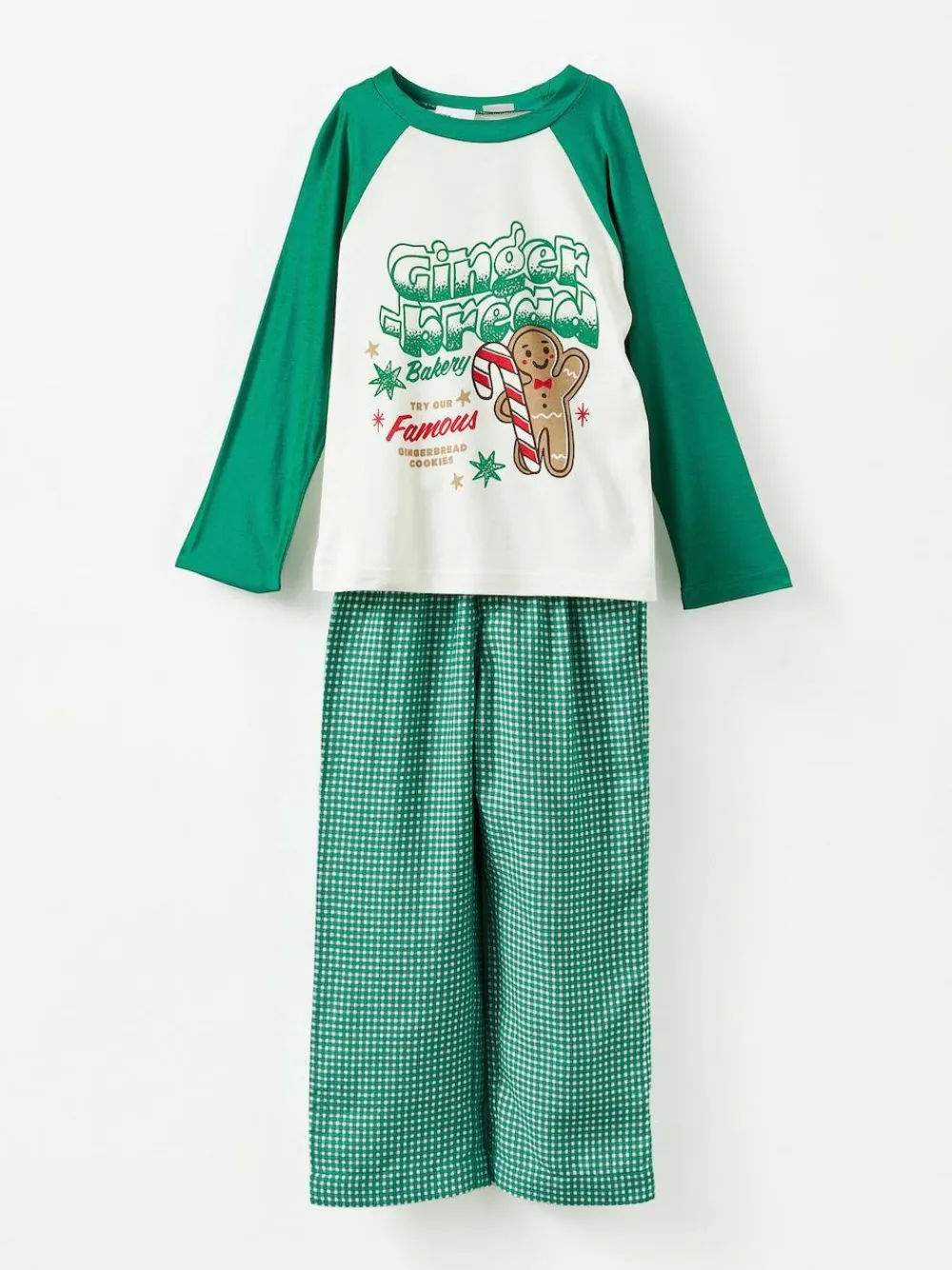 Online Cotton On Adult Matching Family Christmas Raglan Long Sleeve Pyjamas Set Green
