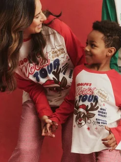Online Cotton On Kids Matching Family Christmas Raglan Long Sleeve Pyjamas Red