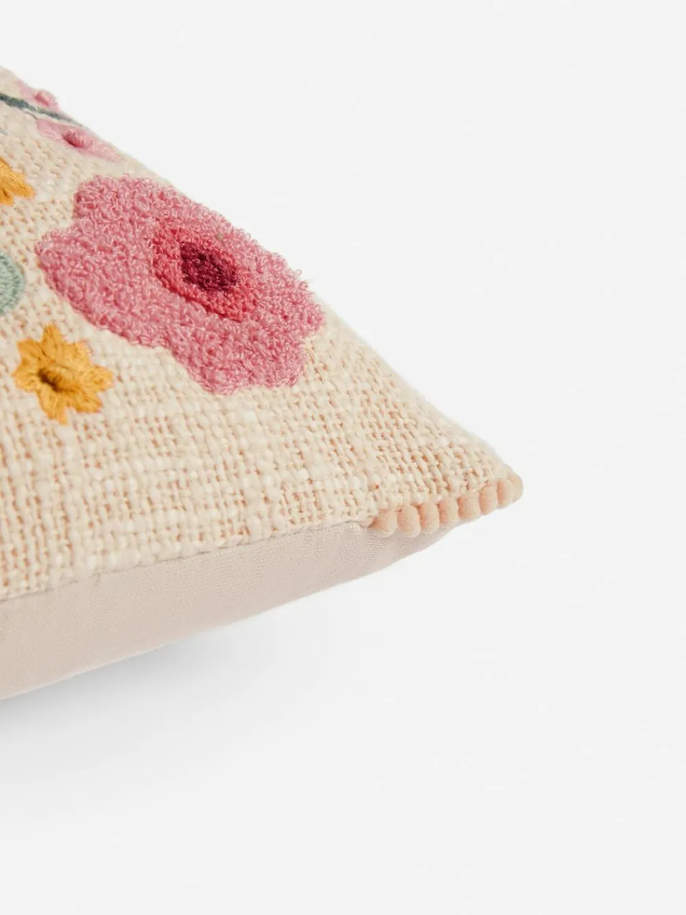 Next Cream 50 x 30cm Embroidered Flower Vase 100% Cotton 50 x 30cm Cushion^ Cushions & Throws