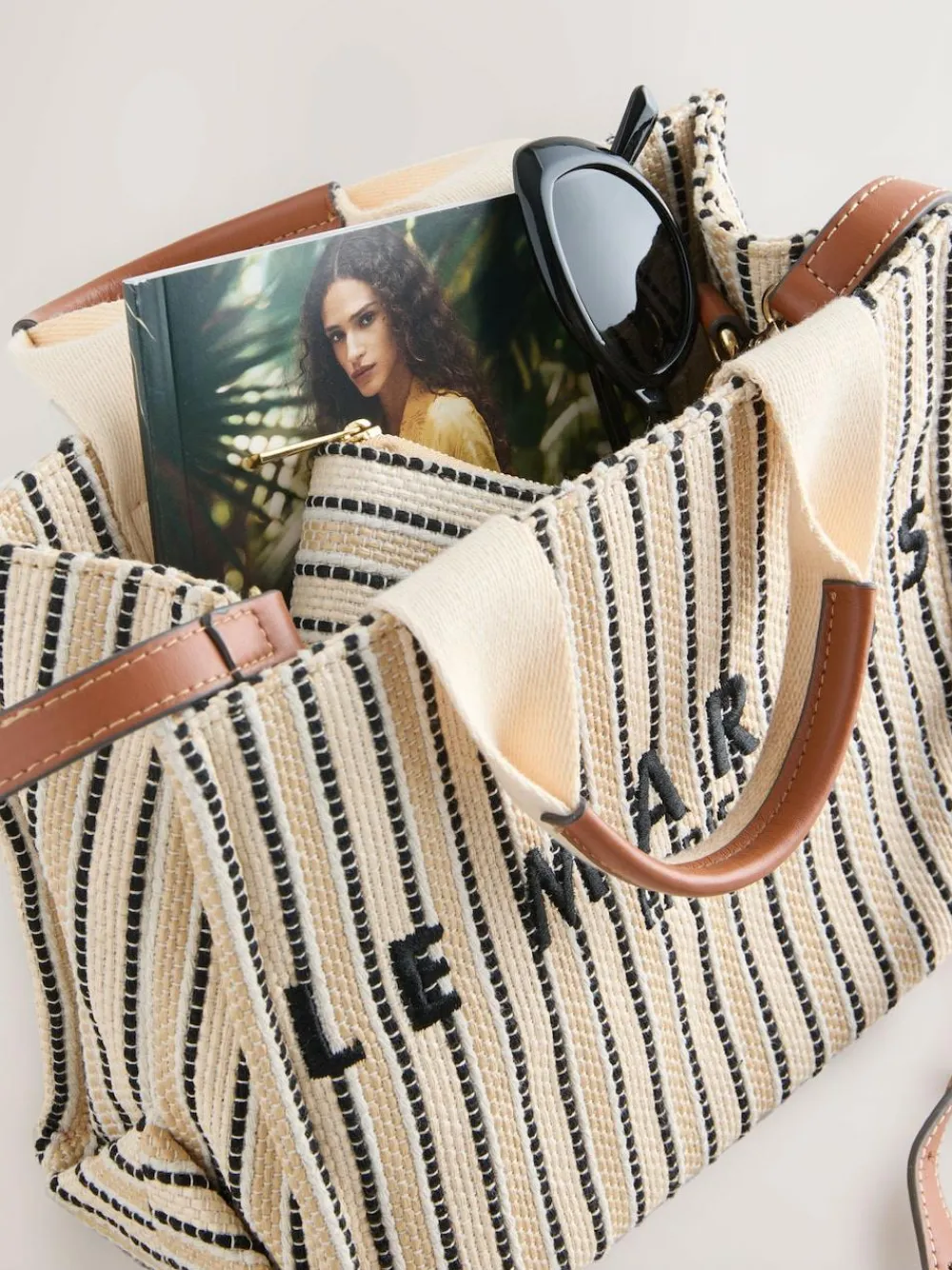 Next Cream Canvas Hand Held Bag^Women Bags