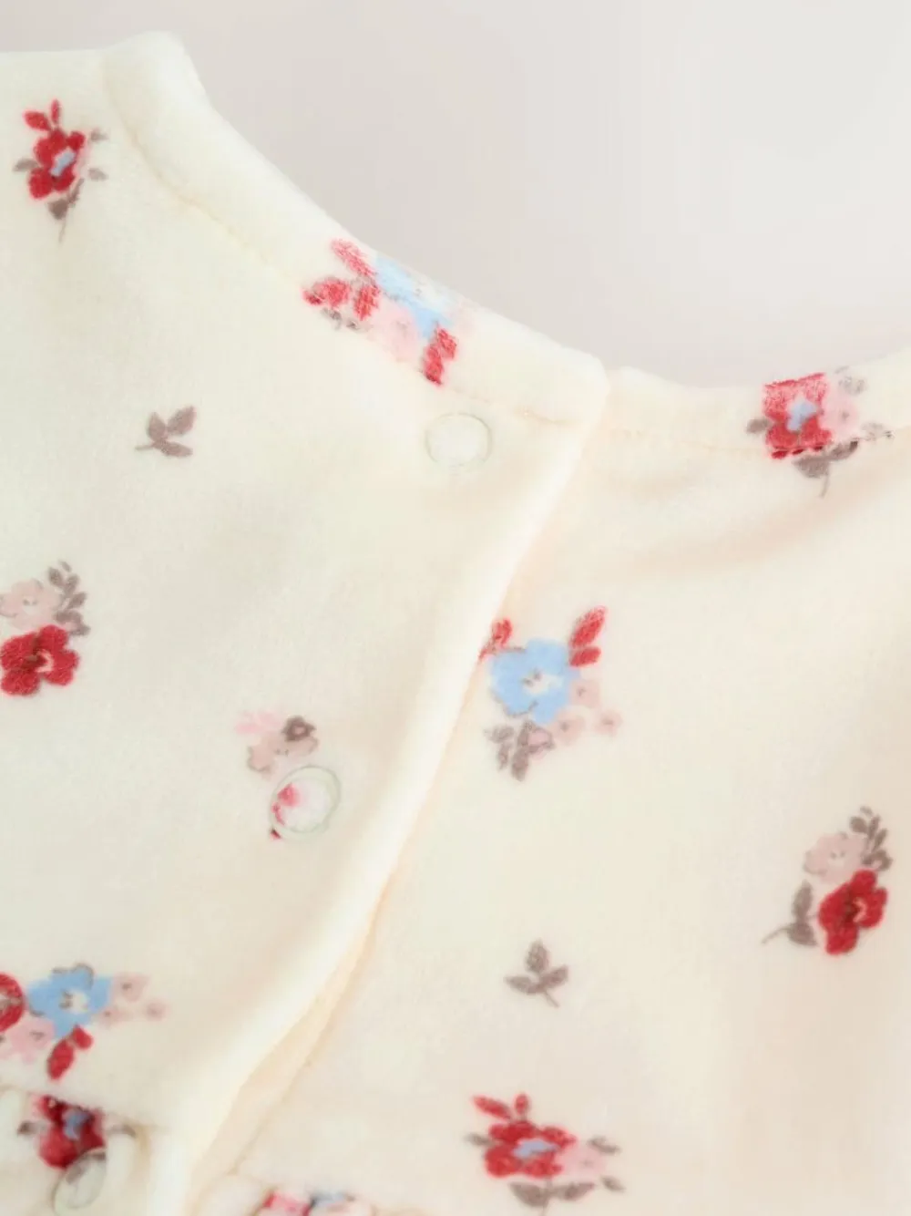 Next Baby Long Sleeve Velour Dress and Tights Set 2 Piece (0mths-2yrs) Cream Ditsy