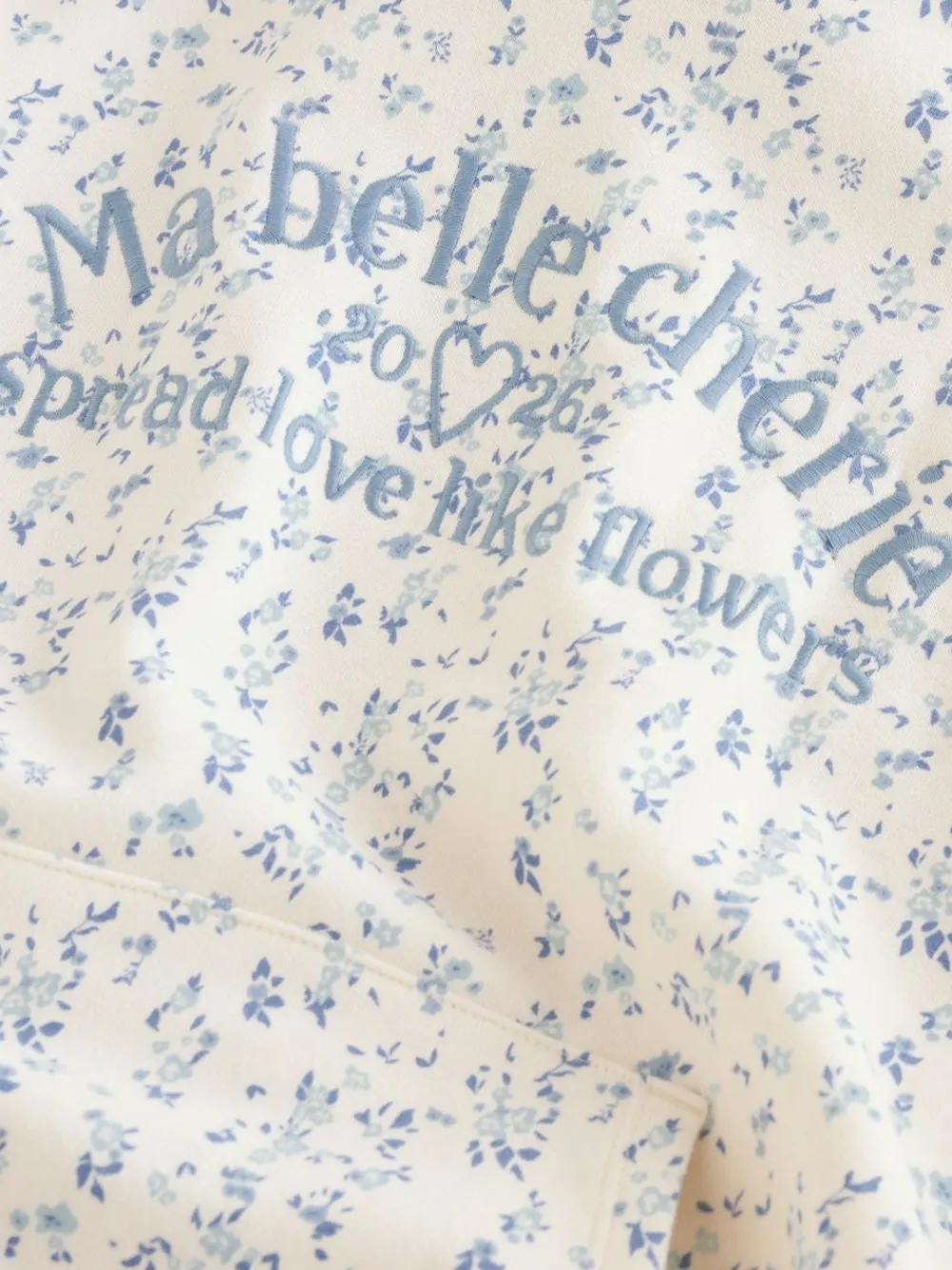 New Next Cream Ditsy Flower Hoodie (3-16yrs)