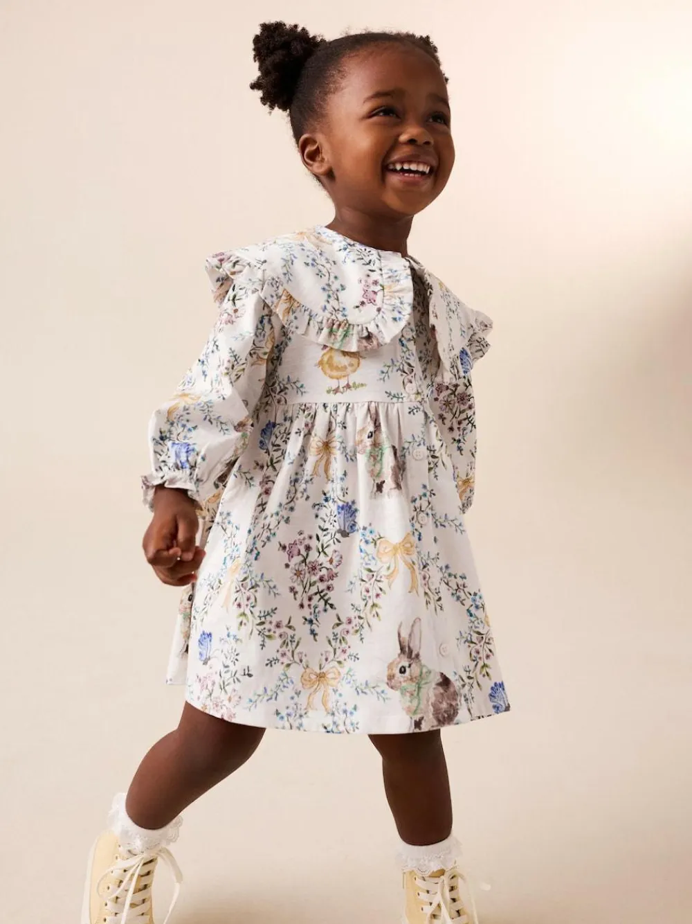 Hot Next Cream Easter Collared Dress (3mths-7yrs)