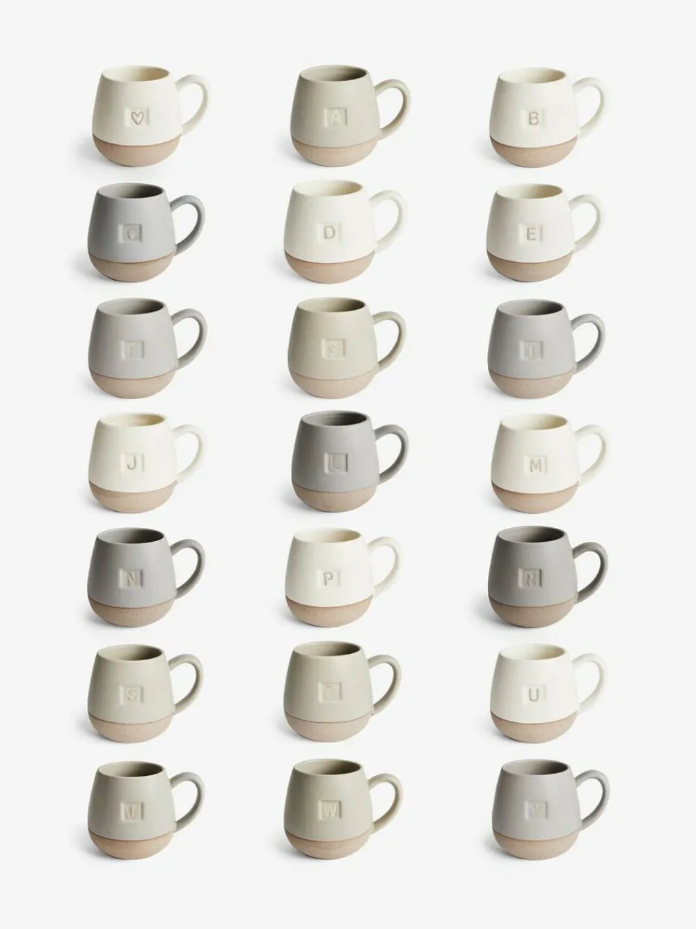 Next Cream/Grey Alphabet Speckle Glazed Mug^ Mugs & Cups