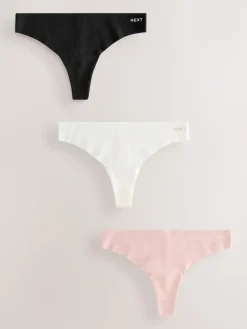Next Thong Cotton Rich No VPL Knickers 3 Pack^Women Panties