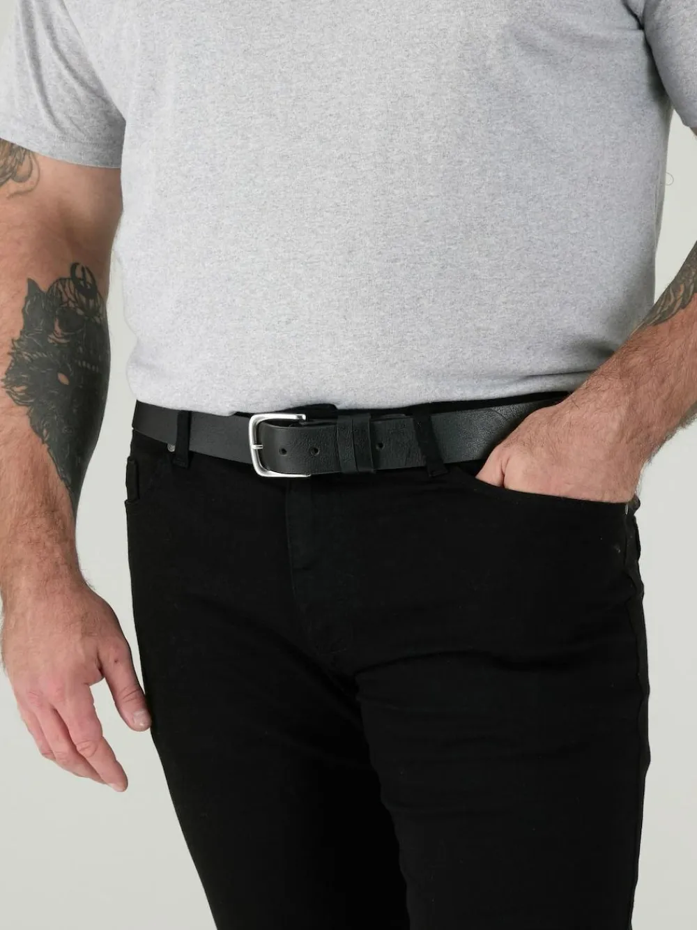 D555 Gavin Hand Crafted Real Leather Hide Belt 3.7 Cm Width^ Belts & Braces