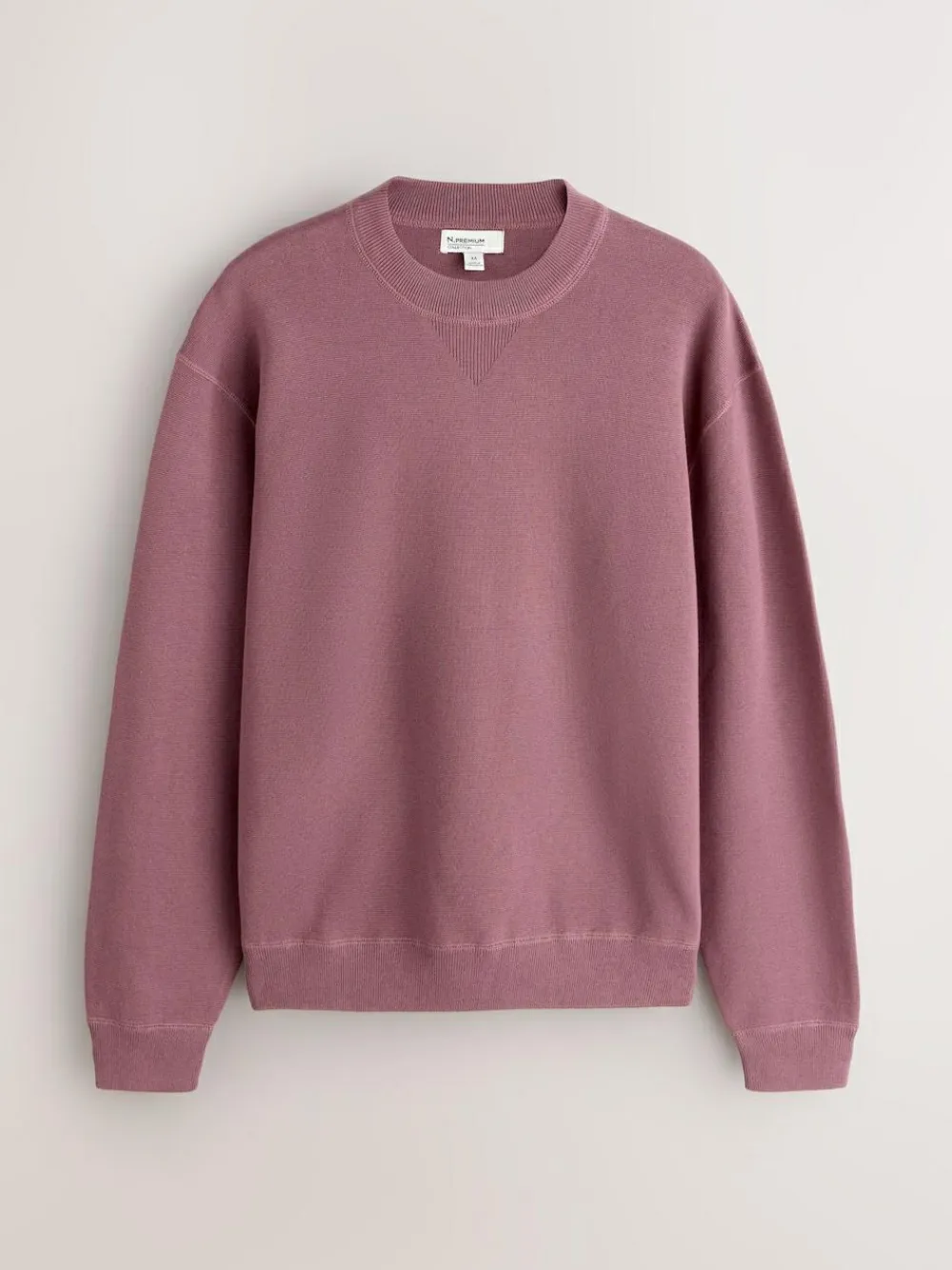 Best Next N. Premium Cotton Rich Relaxed Fit Mid Weight Knitted Sweatshirt Damson Pink