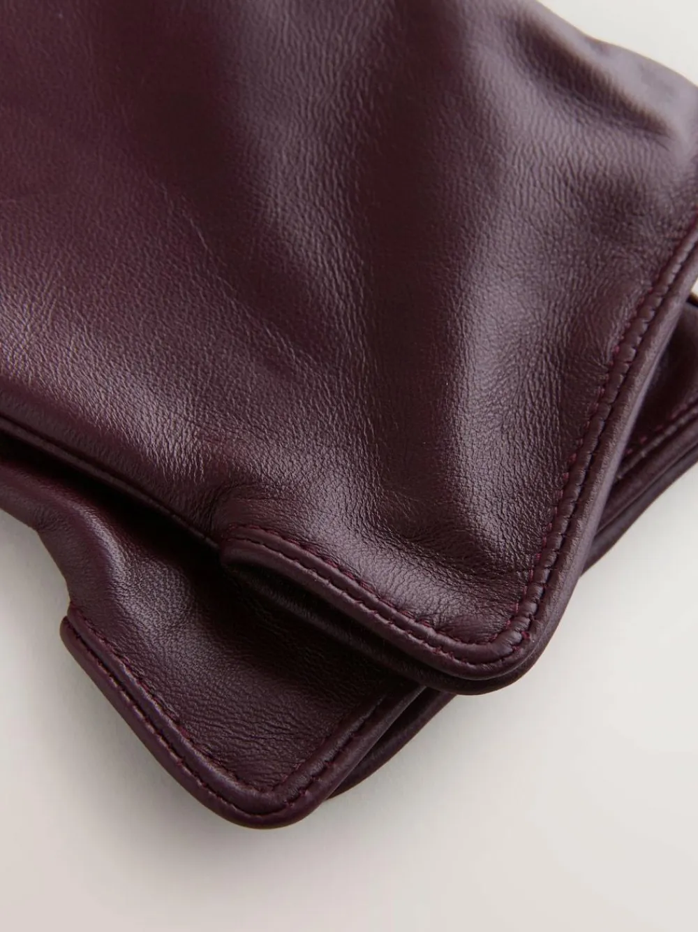 New Next Dark Berry Red Leather Gloves