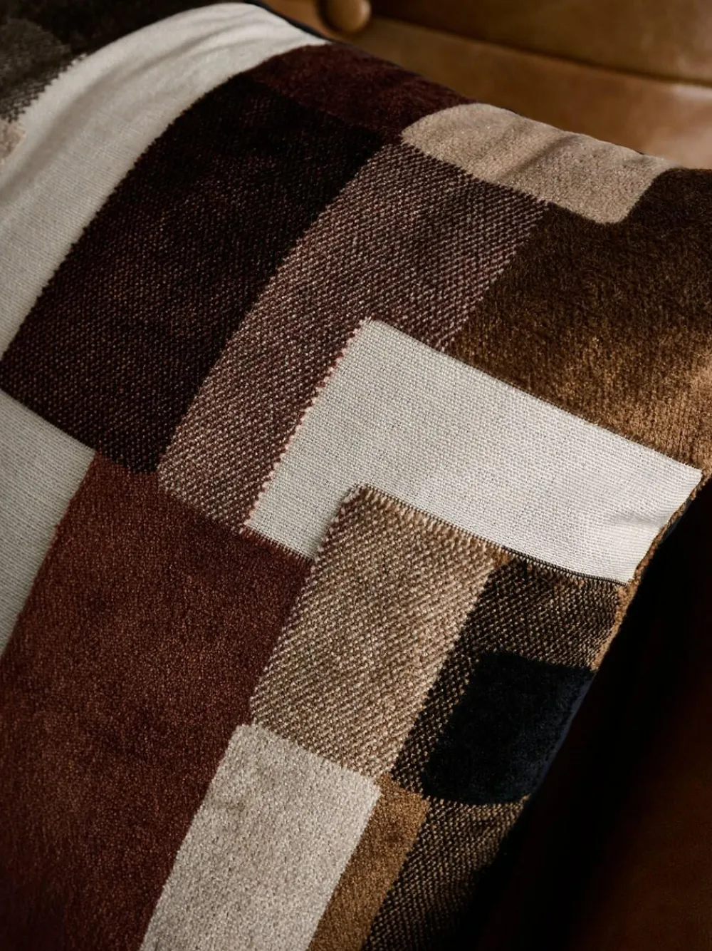Hot Next Dark Black/White 40 x 59cm Orson Cut Velvet Cushion